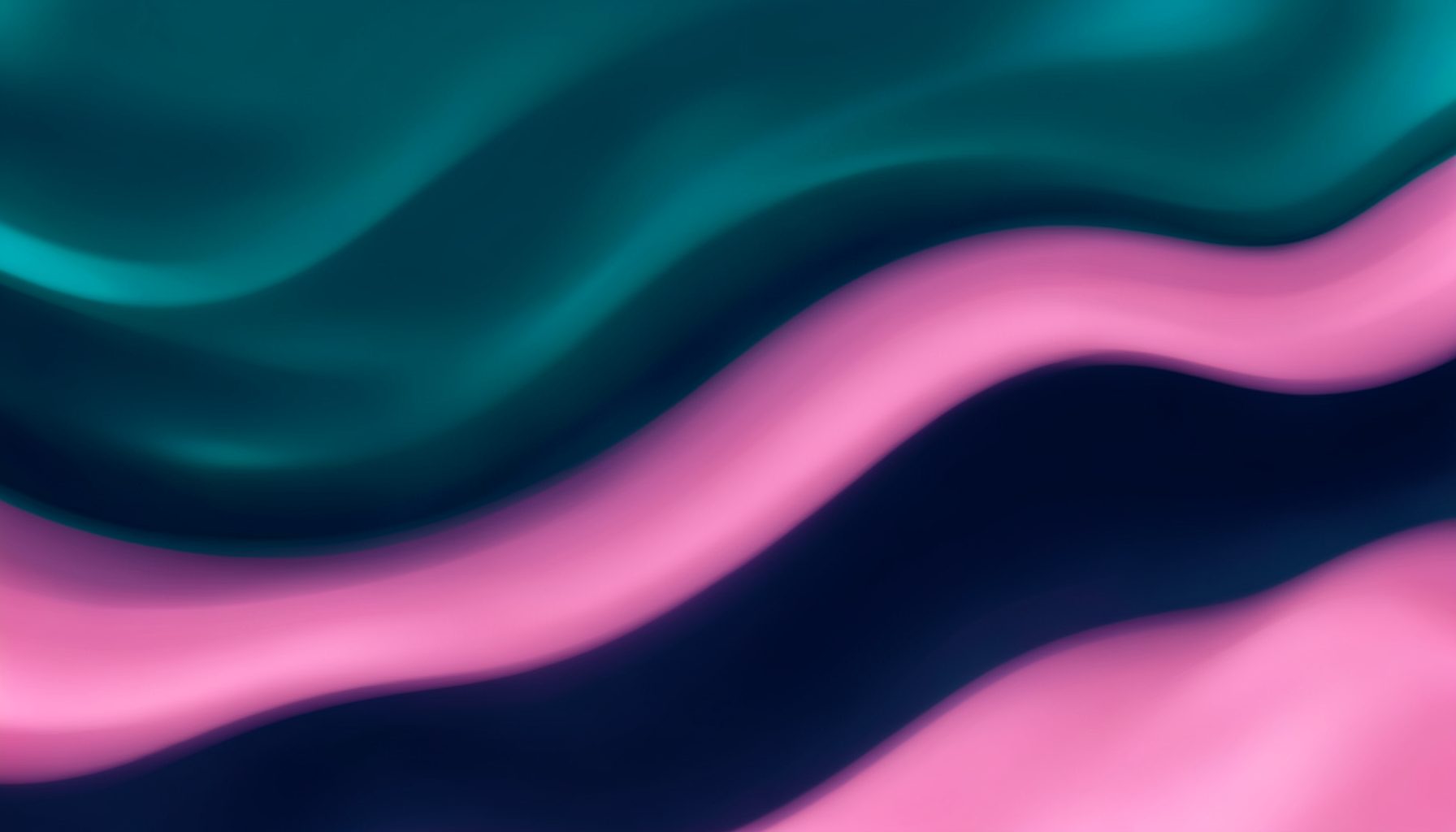 Abstract wavy background in deep teal, navy, and pink with a smooth glossy texture, calm and empowering mood